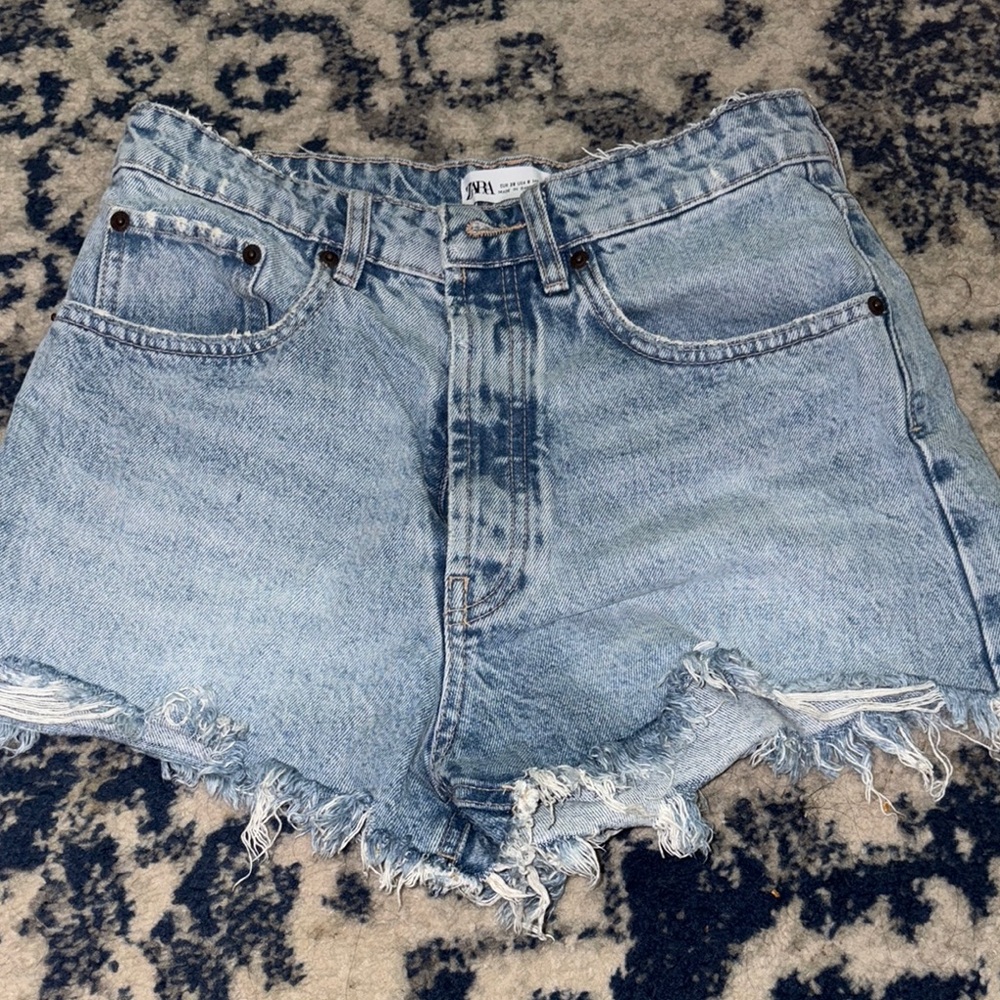 Denim Blue Distressed Women's Shorts